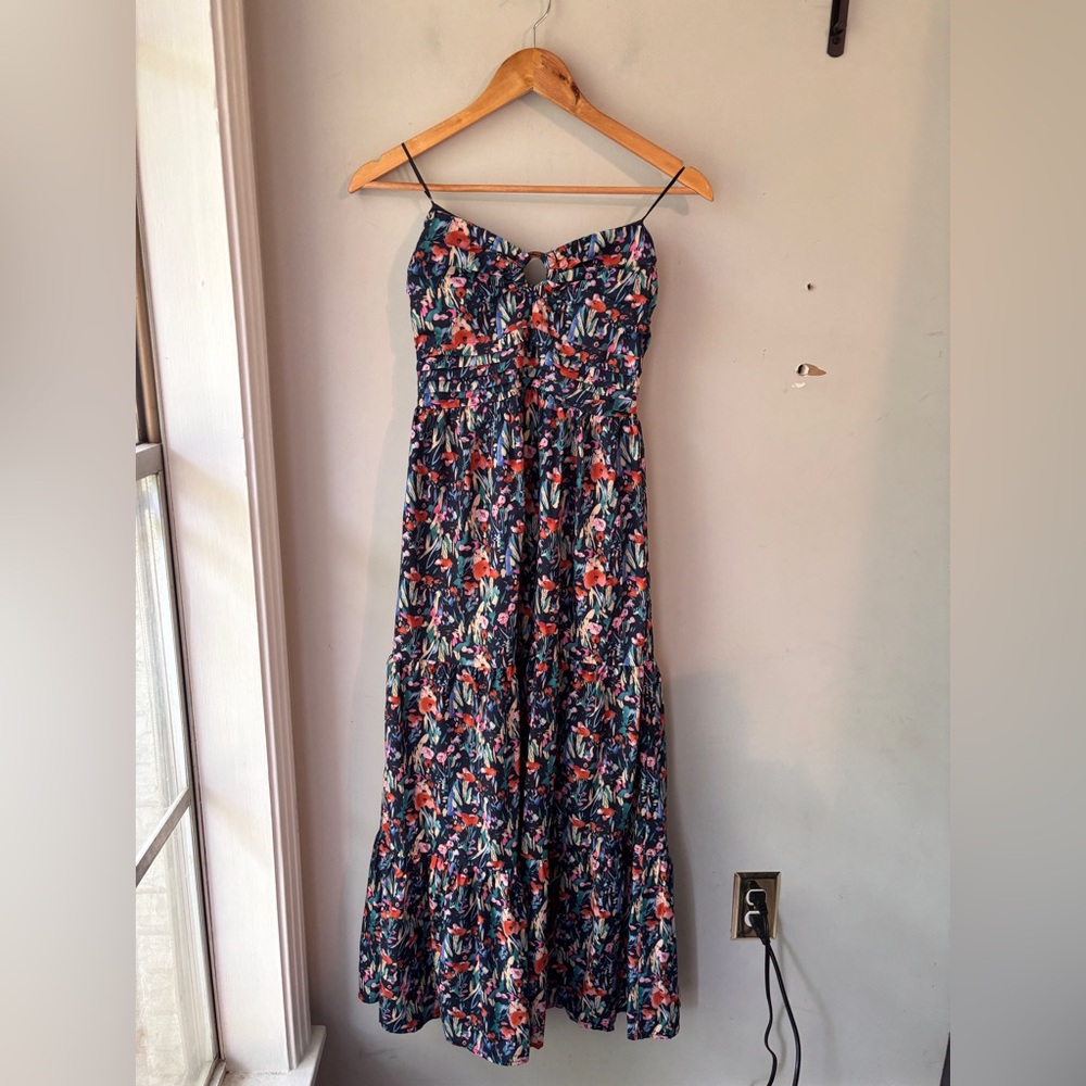 NWT Lush Floral Strapless Maxi Dress Small